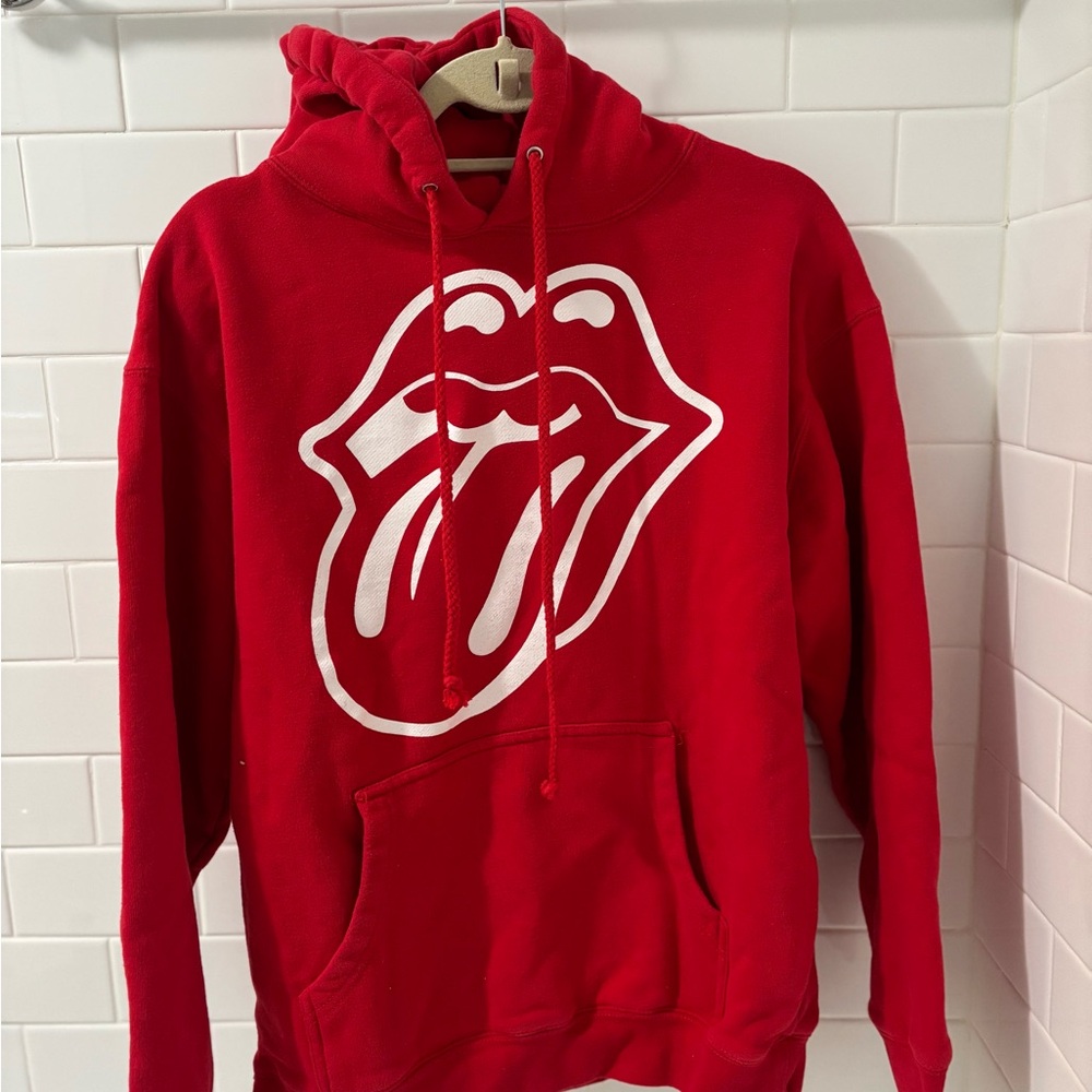 Rolling Stones Red and White Logo Hoodie